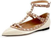 Thumbnail for your product : Valentino Garavani Rockstud Patent Caged Ballerina Flat, Ivory/Poudre