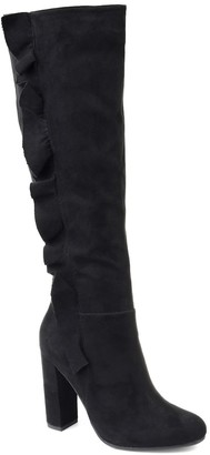 suede calf high boots