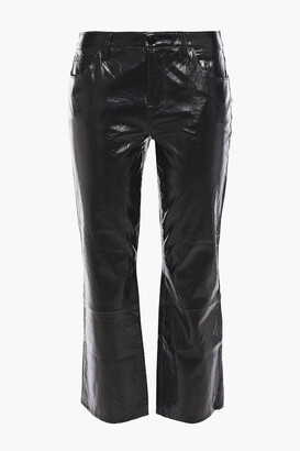 J Brand Selena Cropped Crinkled Glossed-leather Slim-leg Pants