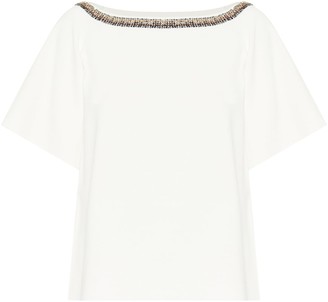 Stella McCartney Embroidered compact-knit top