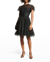 Thumbnail for your product : Shoshanna Embroidered Mesh Fit-&-Flare Dress