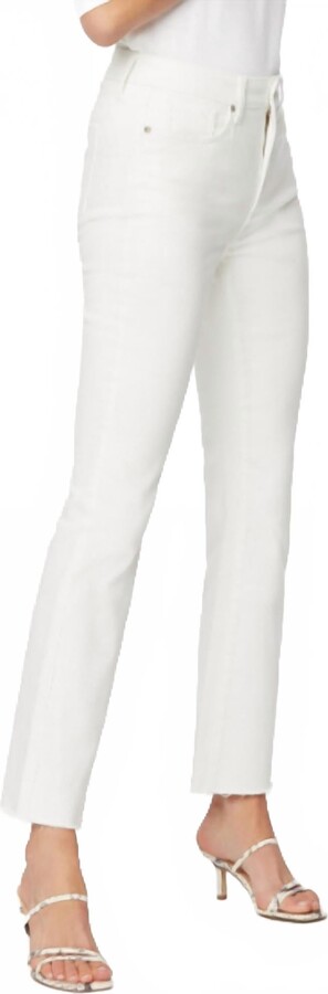Billie Mini Boot Ankle Fray Hem Jeans In Optic White