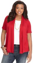 Thumbnail for your product : ING Trendy Plus Size Short-Sleeve Open-Front Cardigan