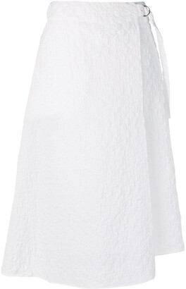 Jil Sander Navy Textured Draped Skirt