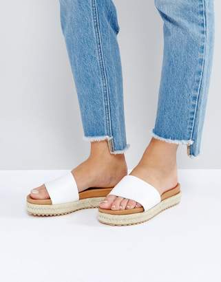 Selected Suede White Espadrille Sliders