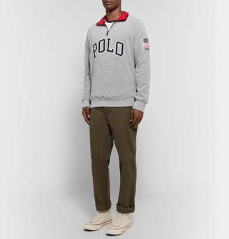 Polo Ralph Lauren Logo-appliqued Fleece Half-zip Sweatshirt - Gray