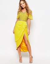 Thumbnail for your product : Virgos Lounge Laila Embellished Midi Dress With Thigh Split