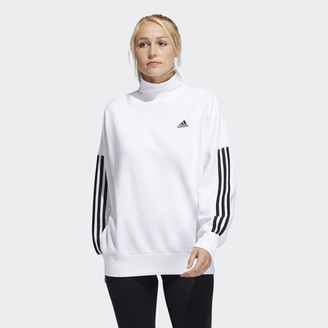 adidas Post-Game Mock Neck Pullover Sweatshirt White S Womens - ShopStyle