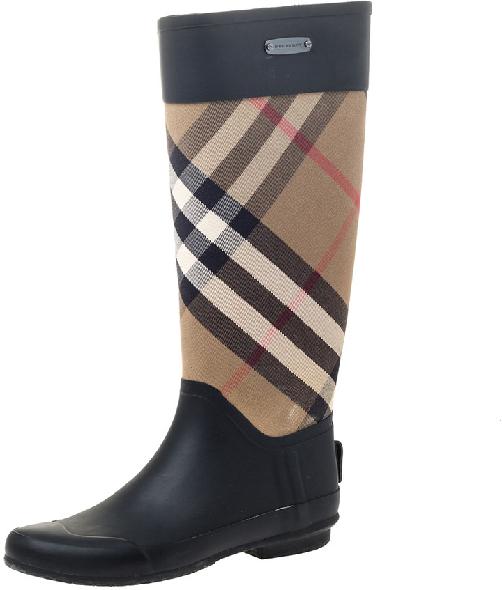 burberry house check rain boots