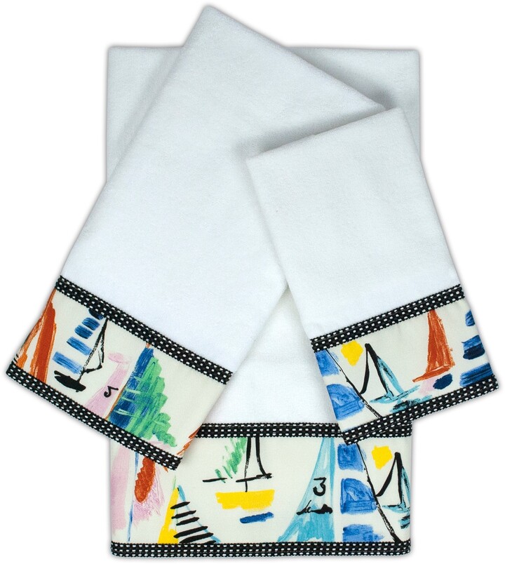 Sherry Kline Sailboat White 3-piece Embellished Towel Set - ShopStyle