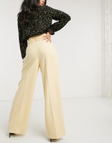 Thumbnail for your product : Topshop wide leg trousers in buttermilk