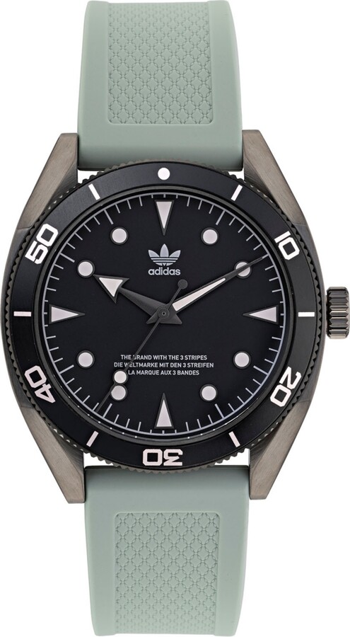 adidas Unisex Three Hand Edition Two Gray Silicone Strap Watch 42mm