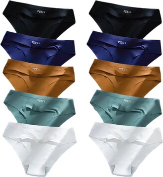 Pack of 2Woman Ice Silk Mid-Waist Laser Cut Underwear Seamless Panties