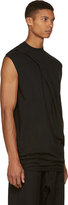 Thumbnail for your product : Rick Owens Black Overlong Draped Sleeveless T-Shirt