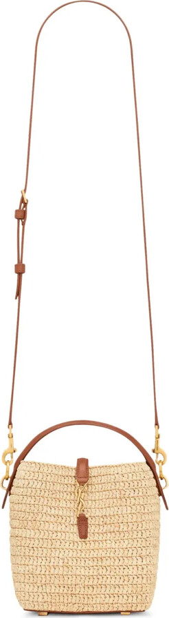 Saint Laurent mini LE 37 raffia bucket bag