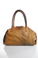 Thumbnail for your product : Botkier Beige Leather Snakeskin Embossed Leather Medium Satchel Handbag