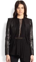 Thumbnail for your product : Halston Leather Cropped Jacket