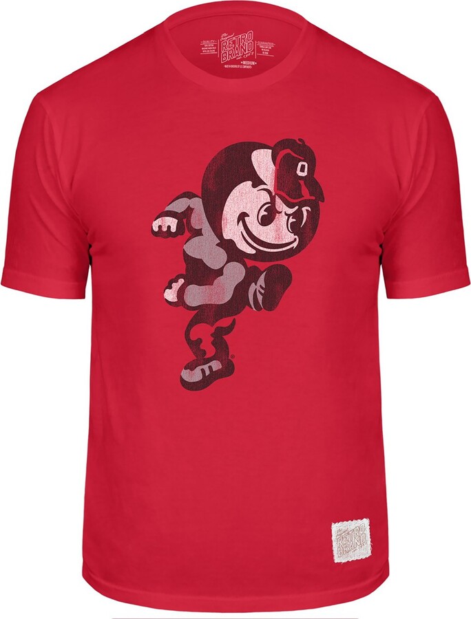 Original Retro Brand Men's Ohio State Buckeyes Red Wordmark T-Shirt, Small