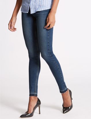 Marks and Spencer Drop Hem Mid Rise Skinny Leg Jeans