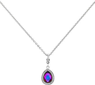 Monet Glass Crystal Teardrop Pendant Necklace, Silver/Lilac