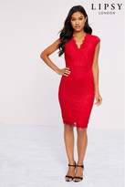 lipsy short sleeve lace bodycon dress