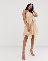 Thumbnail for your product : ASOS DESIGN mini dress with double layer in cutwork lace