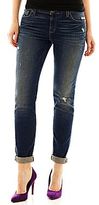 Thumbnail for your product : JCPenney a.n.a Destructed Boyfriend Skinny Jeans