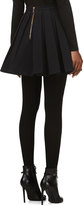 Thumbnail for your product : Balmain Black Pleated Cotton Skirt