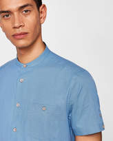 Thumbnail for your product : Ted Baker GONKY Grandad collar cotton shirt