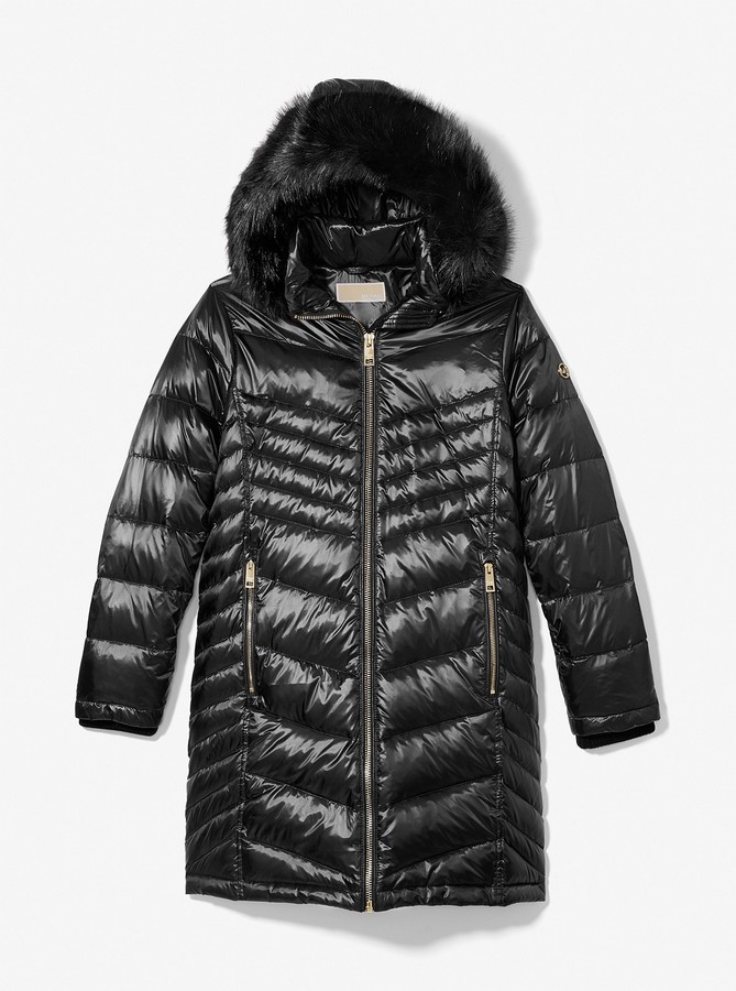 michael kors black puffer coat