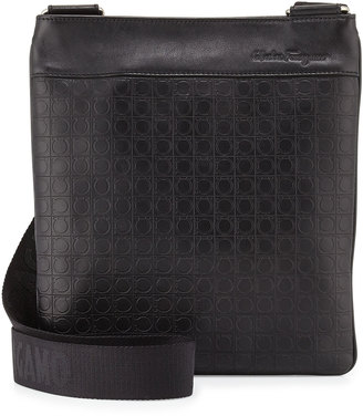 Ferragamo Leather Crossbody Bag, Deep Black