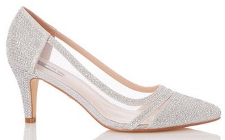 silver mid heels uk