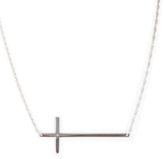 Thumbnail for your product : Jennifer Zeuner Jewelry Julia Horizontal Thin Cross Necklace with Diamond