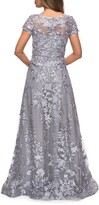 Thumbnail for your product : La Femme Embroidered Lace A-Line Gown