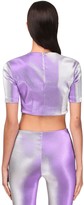 Thumbnail for your product : Area Stretch Lamé Crop Top