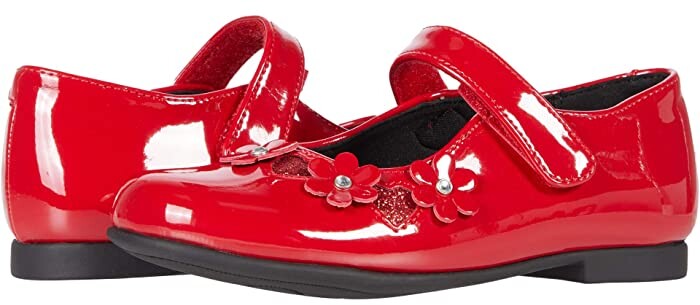 red patent girls shoes