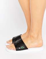 Thumbnail for your product : Lacoste Sliders In Black With Croc Logo