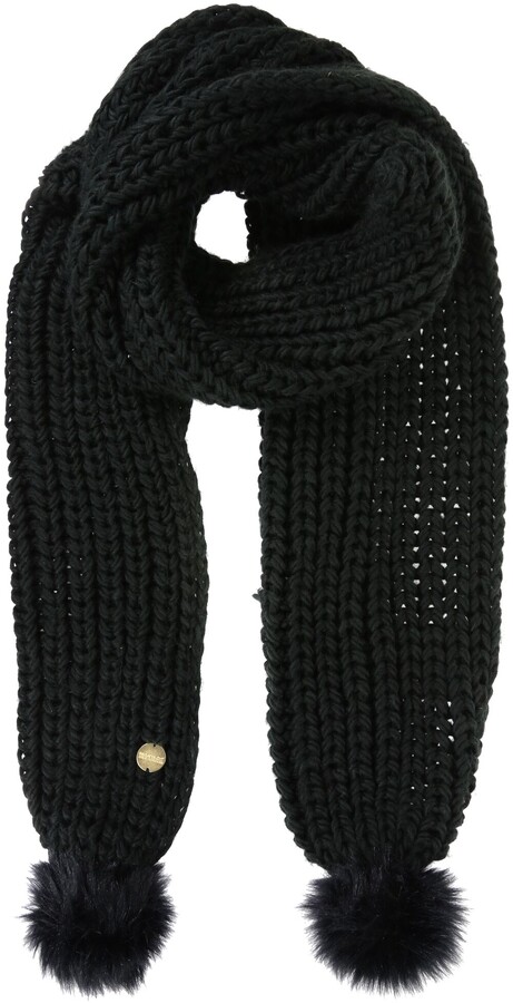 black pom pom scarf
