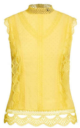 City Chic Lace Folly Top - buttercup