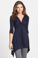 Thumbnail for your product : Karen Kane Twist Front Stretch Knit Tunic Top