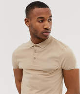 Thumbnail for your product : BEIGE Asos Design ASOS DESIGN longline muscle fit jersey polo in