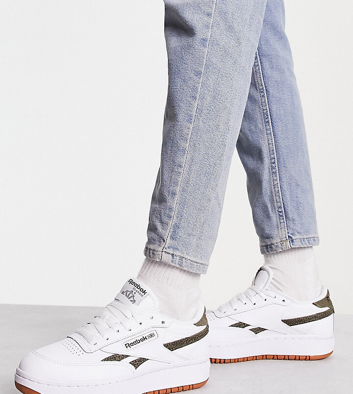 Reebok club c double sneakers in white and khaki leopard - exclusive to  ASOS - ShopStyle