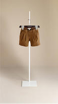 Thumbnail for your product : Burberry Pleat Detail Cotton Shorts