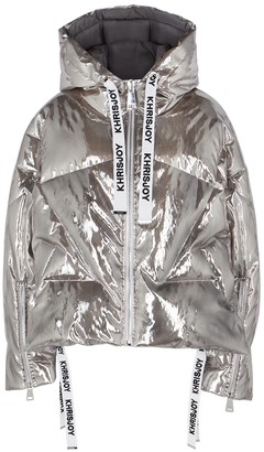 KHRISJOY Silver quilted coated lame jacket