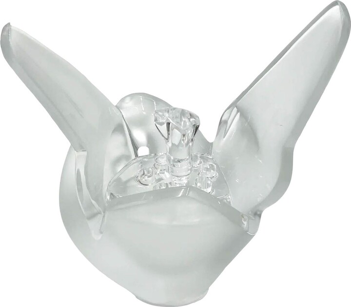 Marc Lalique Lalique "sylvie" Vase With Frog Bud Holder
