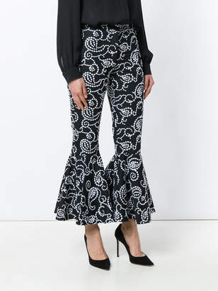 Alexis embroidered flared hem trousers