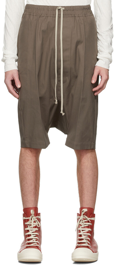 Rick Owens Taupe Rick's Pods Shorts - ShopStyle