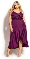 Thumbnail for your product : City Chic Ruffle Amore Maxi Dress - cerise