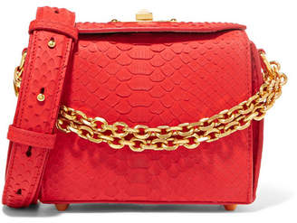 Alexander McQueen Box Bag 16 Small Python Shoulder Bag - Red