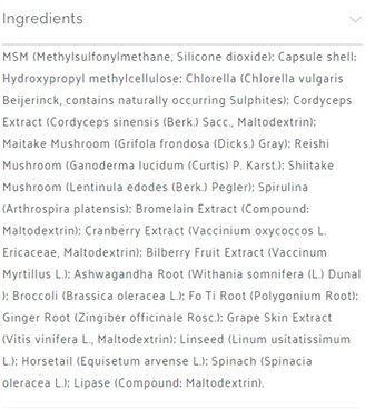 The Organic Pharmacy Phytonutrients + Msm
